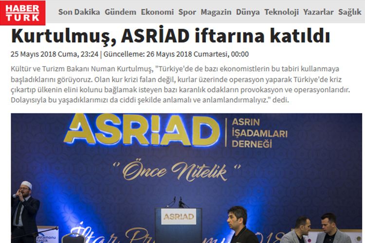 Kurtulmuş ASRİAD İftarına Katıldı