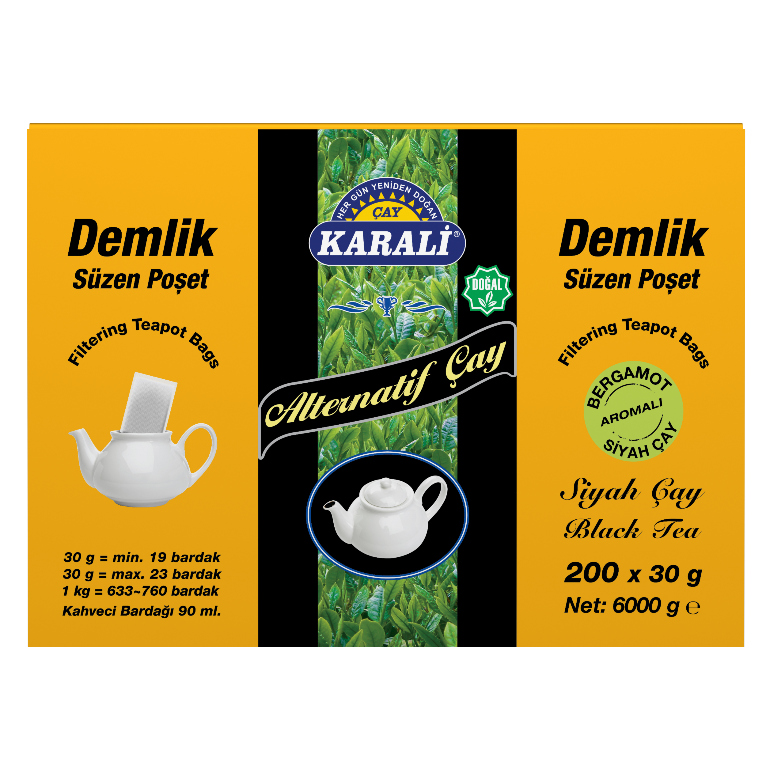 Karali Alternatif Demlik Poşet Bergamot Aromalı Siyah Çay (200x30 GR)