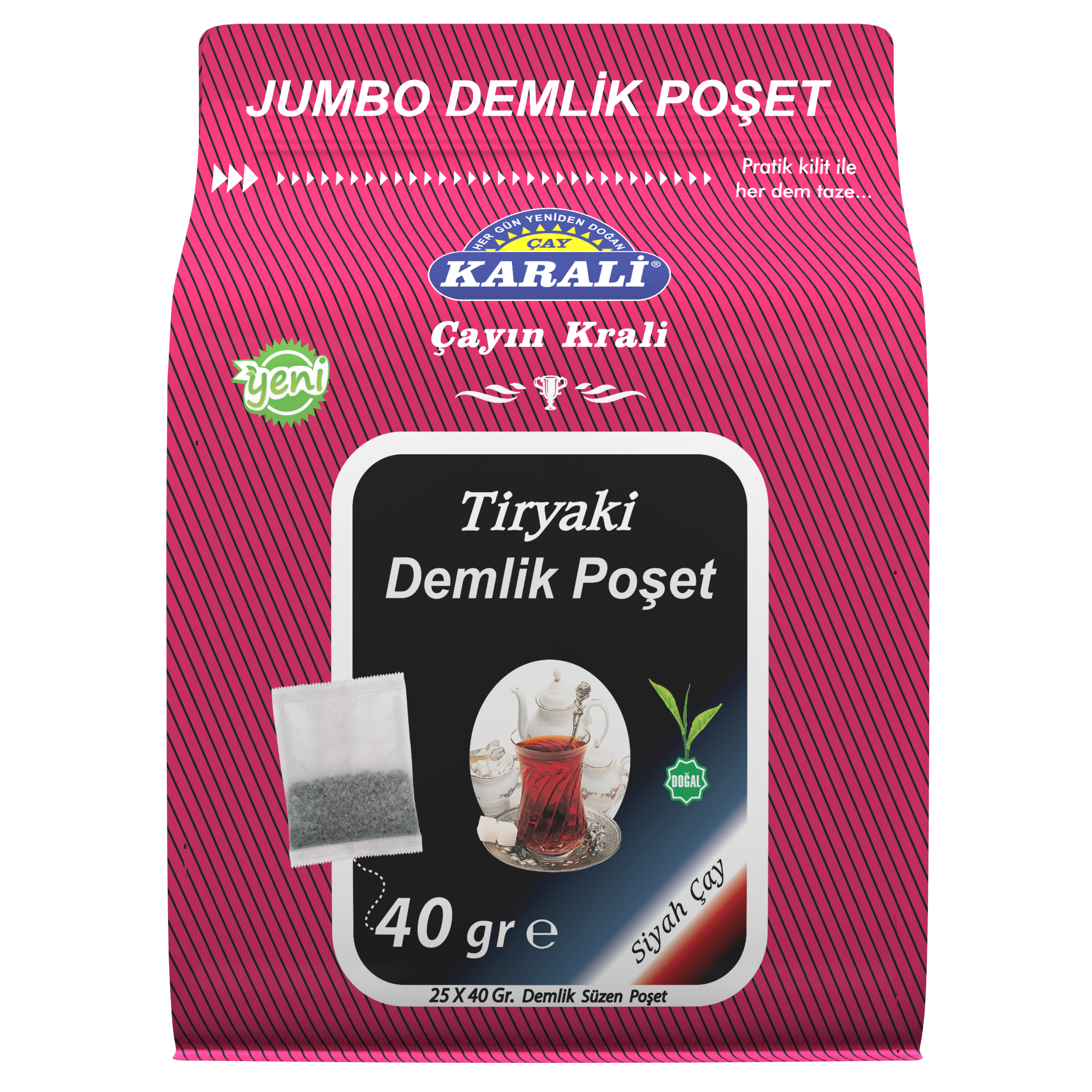Karali Premium Jumbo Demlik Poşet Siyah Çay (25x40 GR)