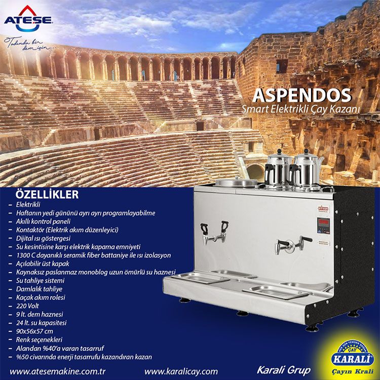 Aspendos Smart Elektrikli Çay Makinesi