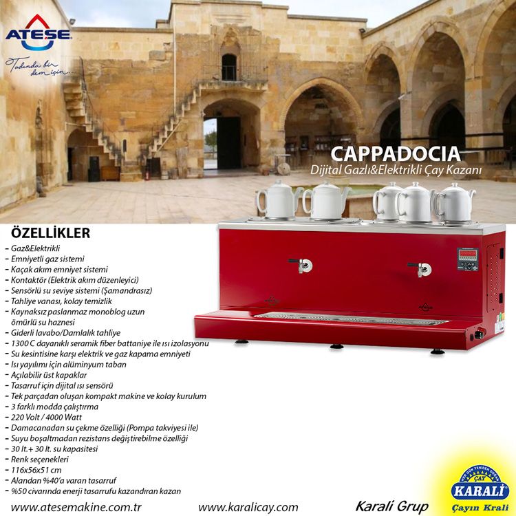 Cappadocia Dijital Gaz&Elektrikli Çay Makinesi