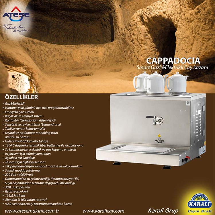 Cappadocia Smart Gaz&Elektrikli Çay Makinesi