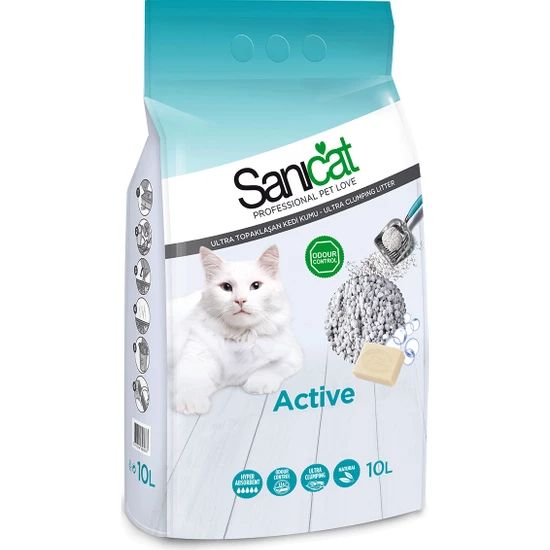 Sanicat Active Topaklaşan Marsilya Sabunu Kokulu Kedi Kumu 10 Lt