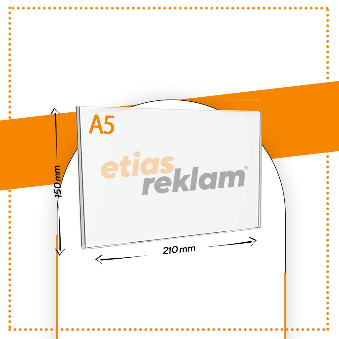 A5 U TİPİ YATAY MASA ÜSTÜ 2.8 MM ŞEFFAF PLEKSİ FÖYLÜK