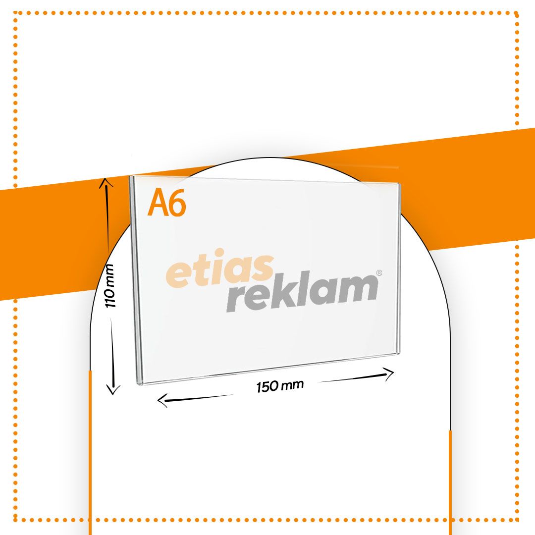 A6 U TİPİ YATAY 2.8 MM ŞEFFAF PLEKSİ FÖYLÜK