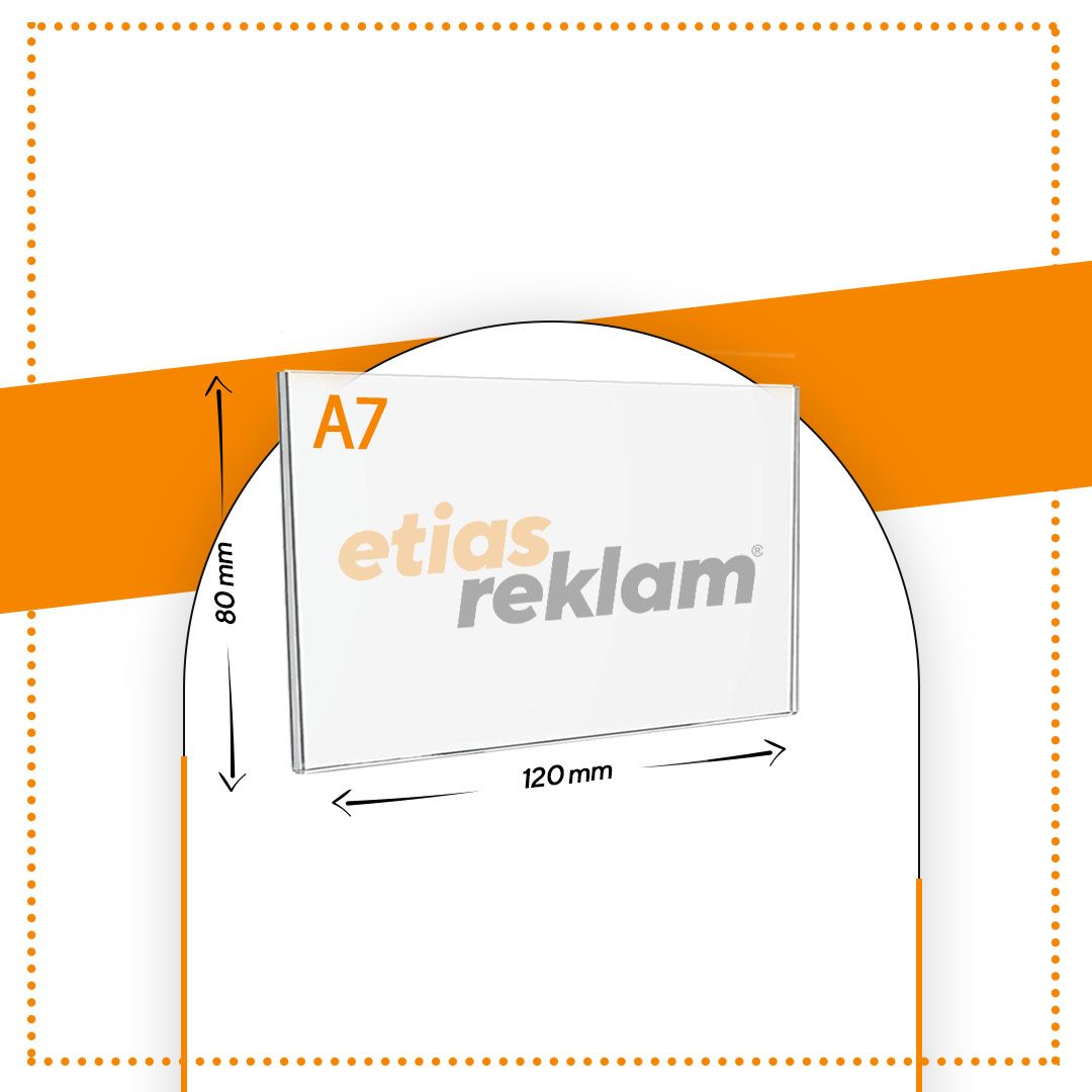 A7 U TİPİ YATAY 2.8 MM ŞEFFAF PLEKSİ FÖYLÜK