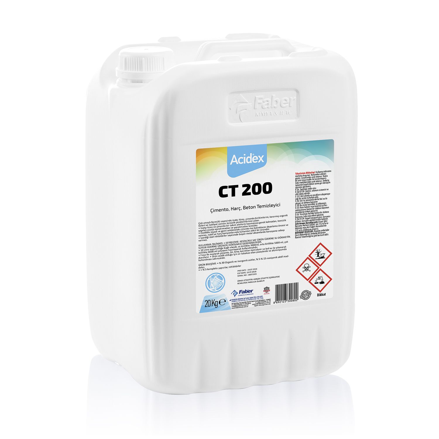 Acidex CT 200 Çimento, Harç, Beton Temizleyici
