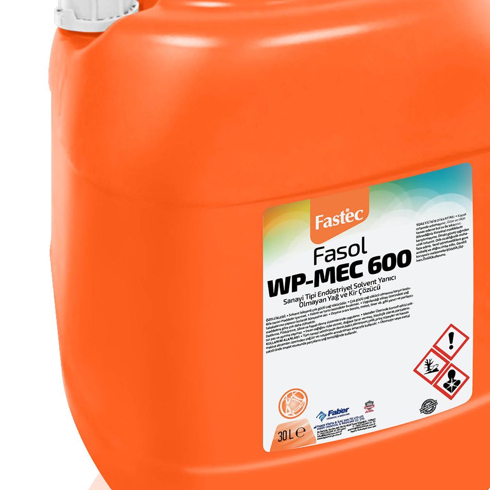 Fastec Fasol WP-MEC 600Sanayi Tipi Endüstriyel Solvent Yanıcı Olmayan Yağ ve Kir Çözücü