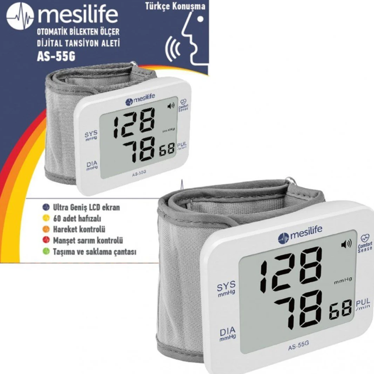Mesilife AS-55G Dijital Bilekten Ölçer Konuşan Tansiyon Aleti 8680697001966