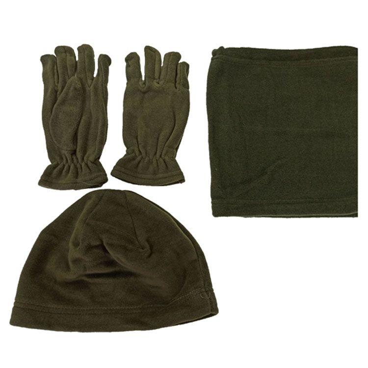 Mercantex Askeri Polar Bere Boyunluk Eldiven Seti 3lü Yeşil