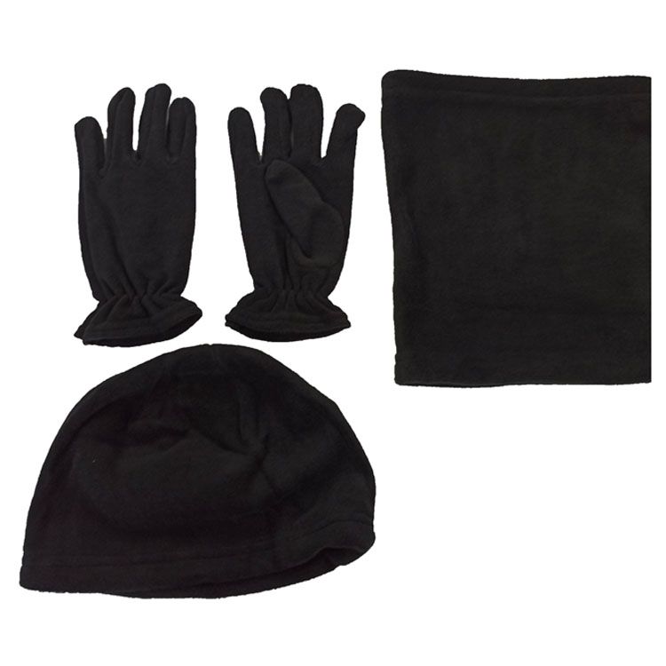 Mercantex Askeri Polar Bere Boyunluk Eldiven Seti 3lü Siyah